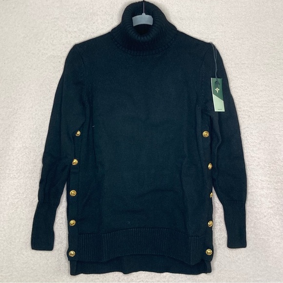 Tuckernuck Wool Sophia Button-Side Sweater-Black/Gold-Women’s S-Classic-NEW-NWT - Picture 6 of 12